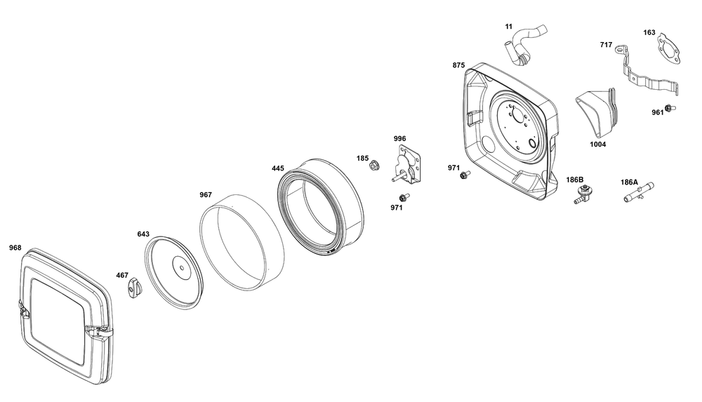 Air Cleaner Group Diagram and Parts List for 356777-0151-G1  Briggs and Stratton Engine